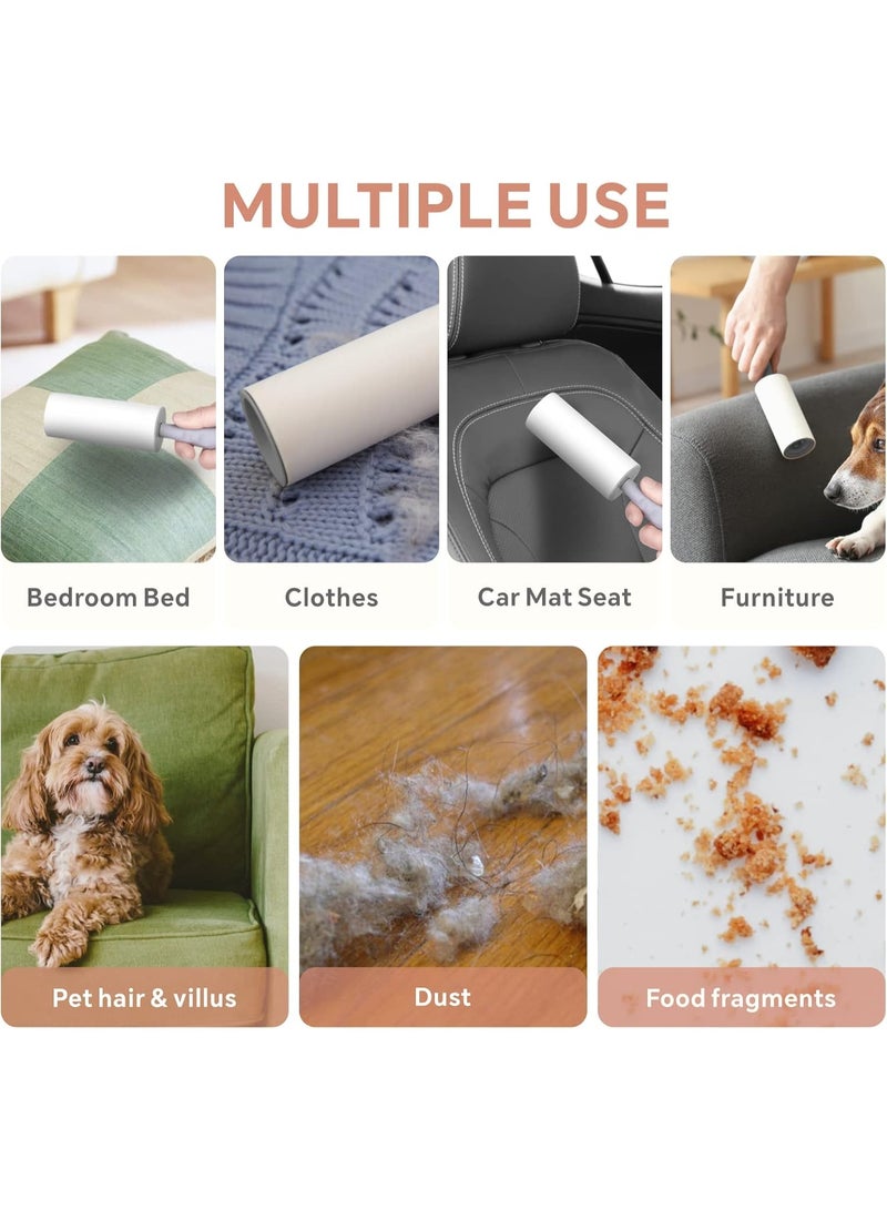 عدة إزالة وبر الملابس – مزيل وبر قابل لإعادة الاستخدام جداً مع 360 ورقة (6 بكرات + مقبضان مطوران) – فرشاة لتنظيف الملابس/الأثاث/السرير/السيارة/وبر الكلاب والقطط/السجاد/الغبار - Image 5